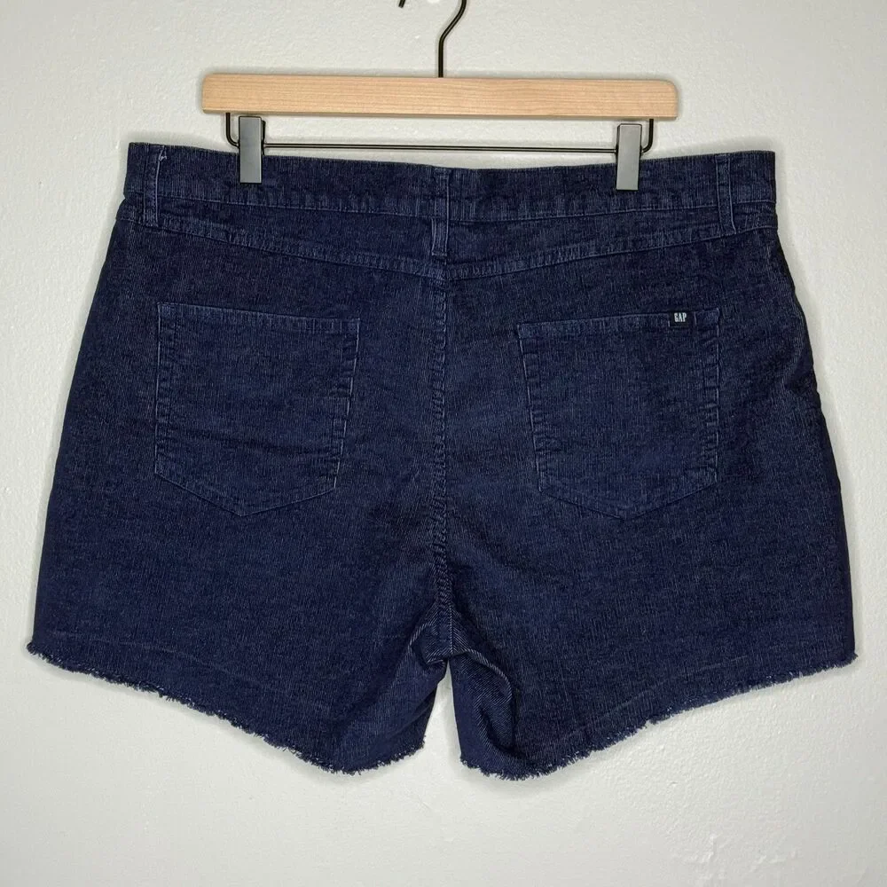 Gap Womens Corduroy Shorts 16 Blue Fringe Cowgirl Festival Summer‎ Nautical